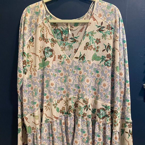 COPY - Free People Isabelle Neutral Floral Tunic - Picture 2 of 5